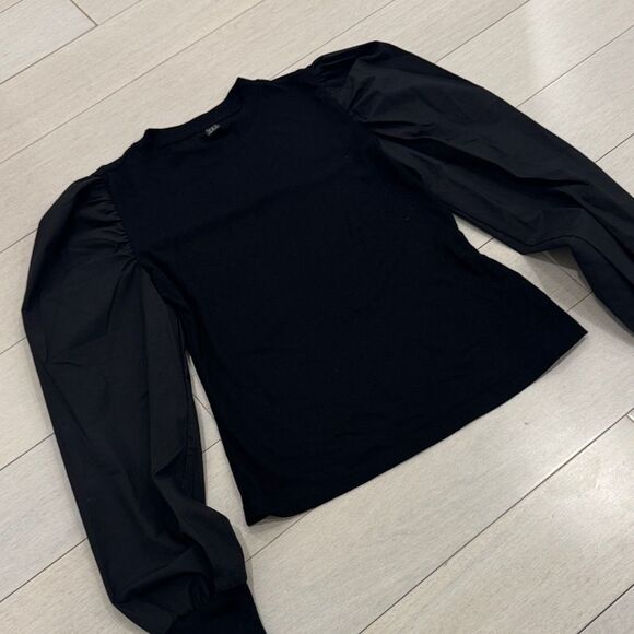 SHEIN Tops - SHEIN Elegant Black Puff Sleeve Top
